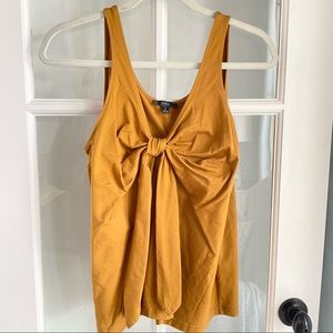 Mustard tie tank top J. Crew